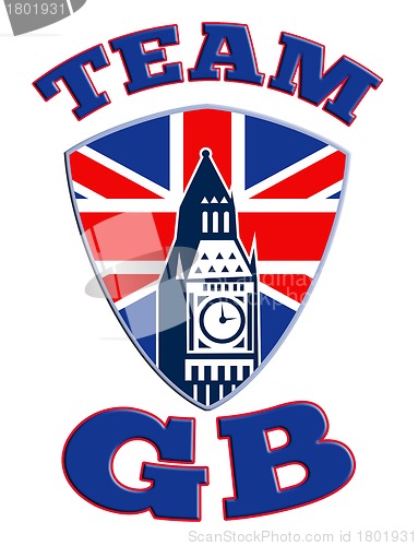 Image of Team GB Big Ben tower clock Great Britain Flag