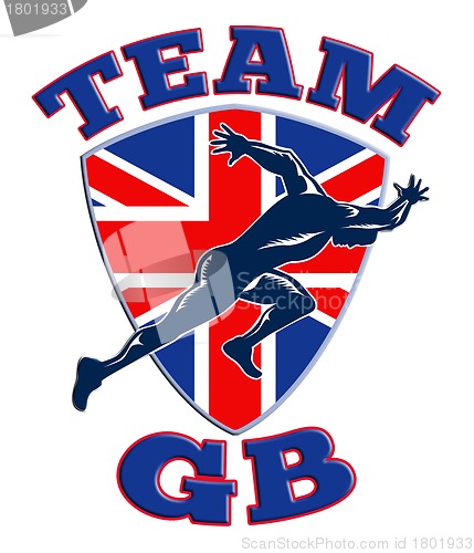 Image of Team GB Runner Sprinter Great Britain Flag