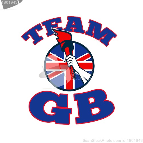 Image of Team GB Hand Holding Torch Great Britain Flag