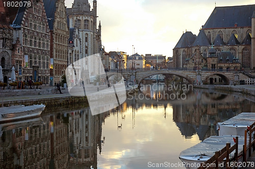 Image of Graslei in Ghent, Belgium