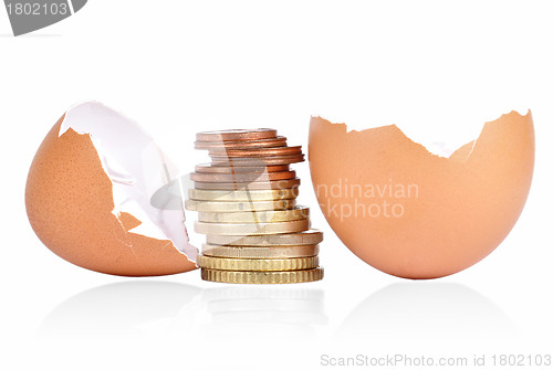 Image of Egg Shell and Money
