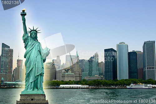 Image of New York City with Statue Liberty 