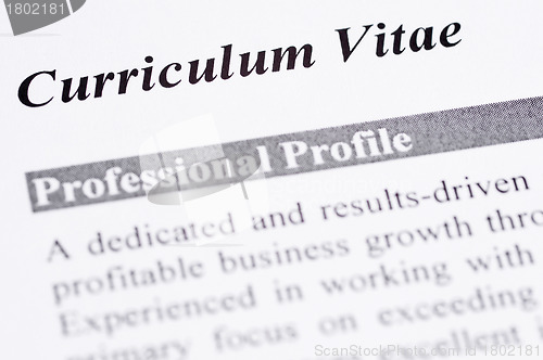 Image of Curriculum Vitae