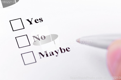 Image of Yes, No, Maybe