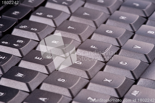 Image of Closeup of a black computer keyboard