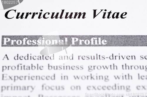 Image of Curriculum Vitae