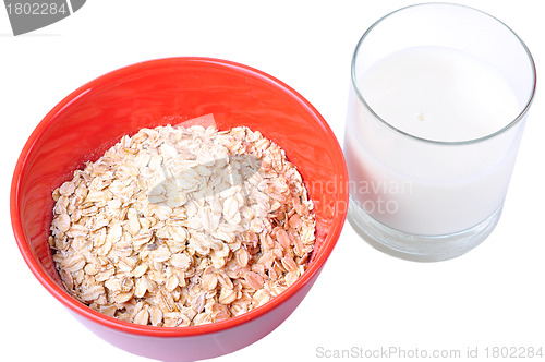 Image of Oatmeal and Milk Breakfast