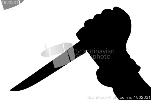 Image of Silhouette of hand holding a knife