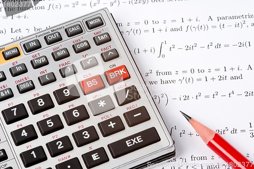 Image of Scientific Calculator Next to Maths