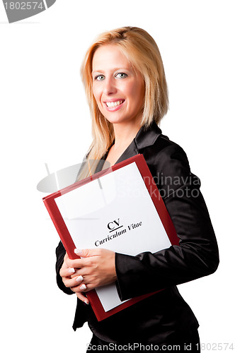 Image of Businesswoman looking for a new job