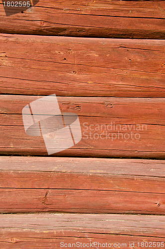 Image of Background of old log house wall closeup 