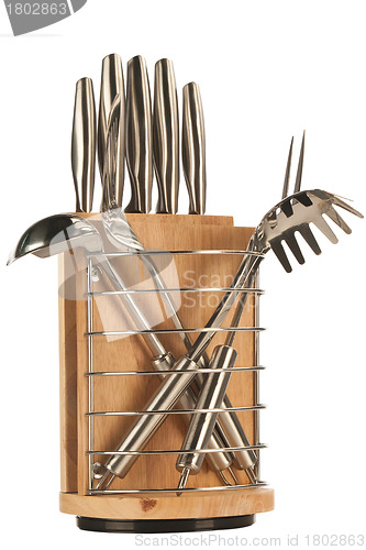 Image of Silver kitchen utensils