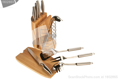 Image of Silver kitchen utensils