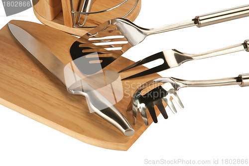 Image of Silver kitchen utensils