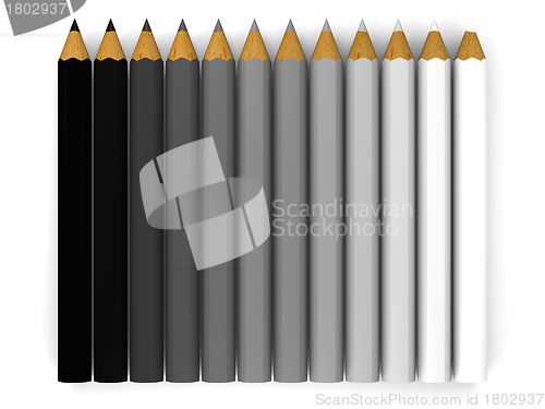 Image of Black and white pencils