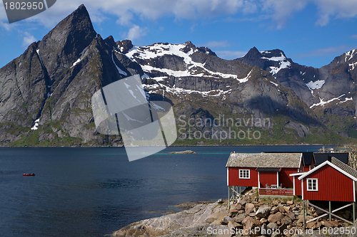 Image of Fishing hut by fjord