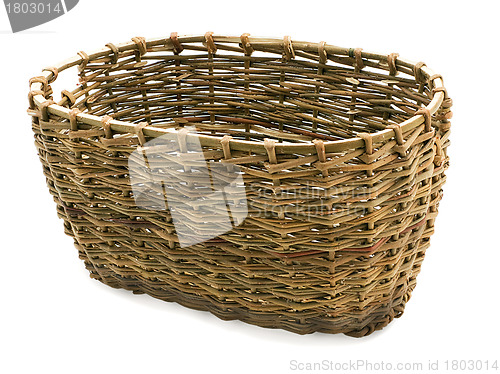 Image of Basket in wattled from willow rods