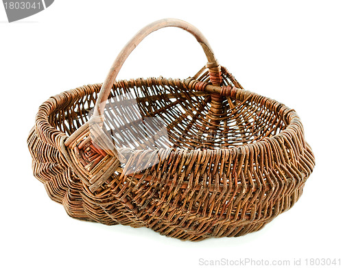 Image of Basket in wattled from willow rods