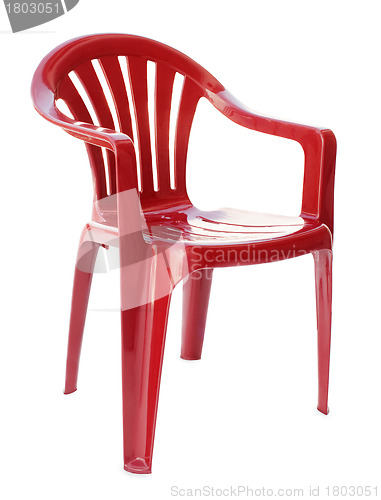 Image of Red plastic chair