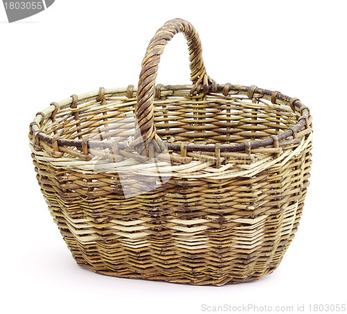 Image of Basket in wattled from willow rods
