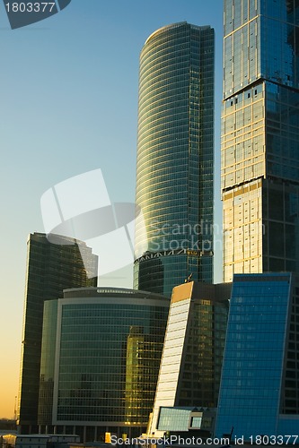 Image of Skyscrapers at sunset