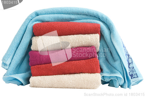 Image of stacked of colorful towels