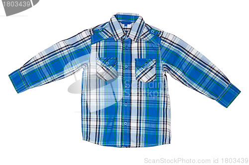 Image of he blue checkered shirt