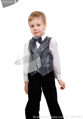 Image of boy in the bow tie in the studio