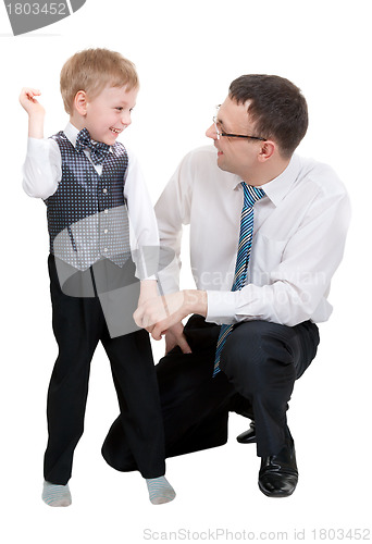 Image of Businessman with his son in the studio
