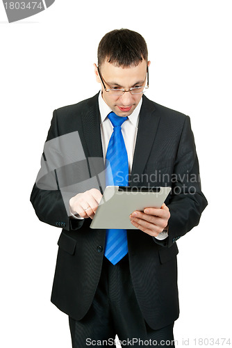 Image of Businessman with tablet computer