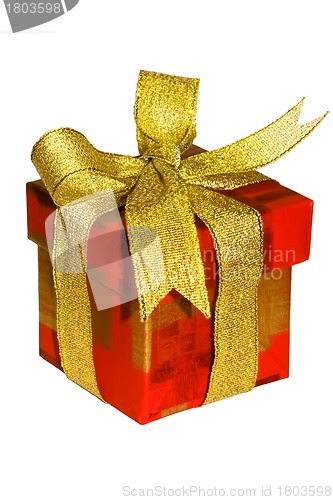 Image of present with golden ribbon