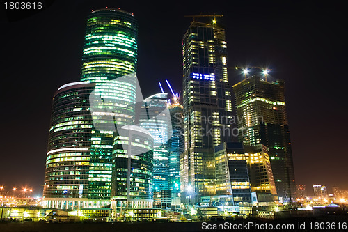 Image of Skyscrapers at night