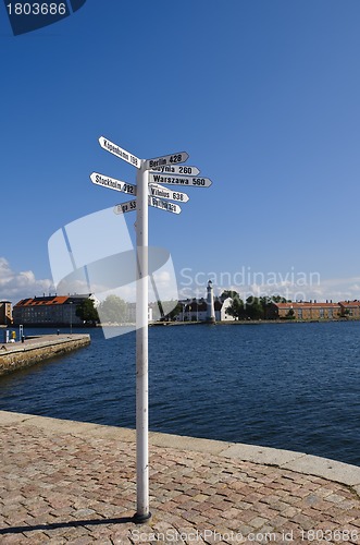 Image of White signpost