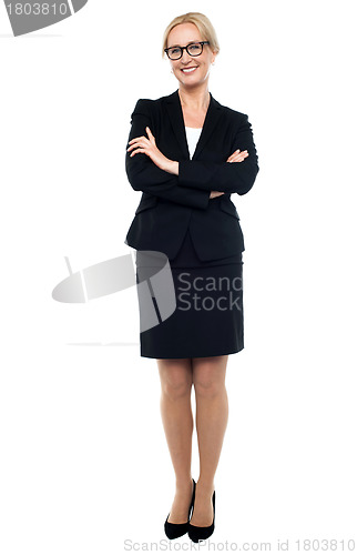 Image of Full length shot of confident female manager