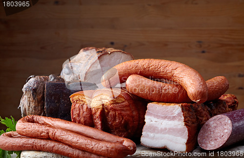 Image of smoked meat and sausages
