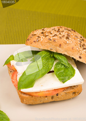 Image of Whole sandwich with flax seeds