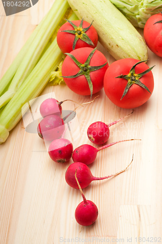 Image of fresh raddish and vegetables