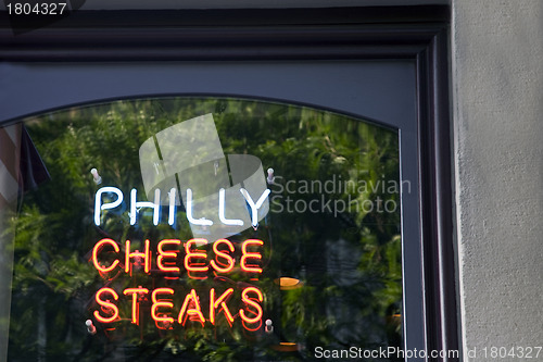 Image of Neon sign in a cafe