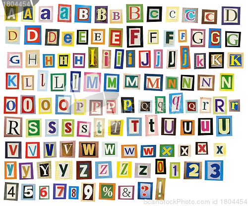 Image of Newspaper alphabet