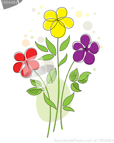 Image of Colorful background with abstract flowers