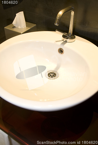 Image of modern bathroom basin sink hotel Budapest Hungary