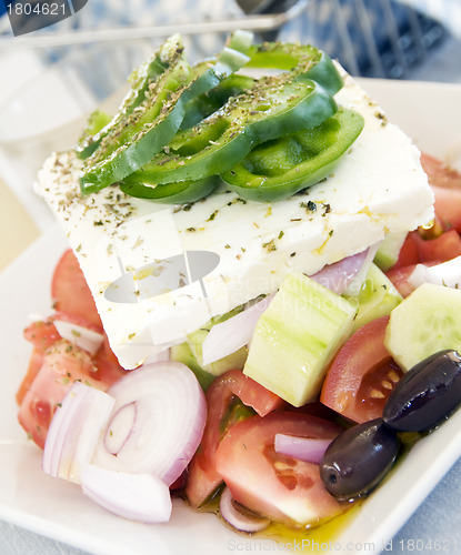 Image of authentic Greek salad feta cheese