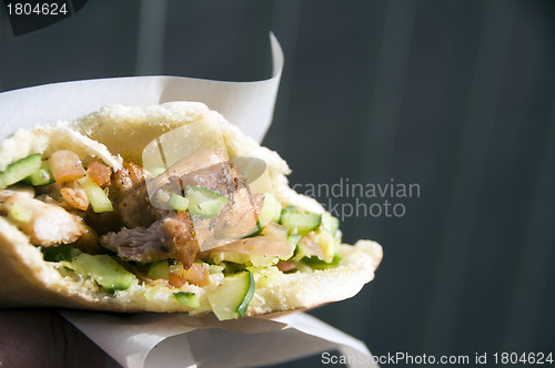Image of street food pita sandwich Jerusalem Israel