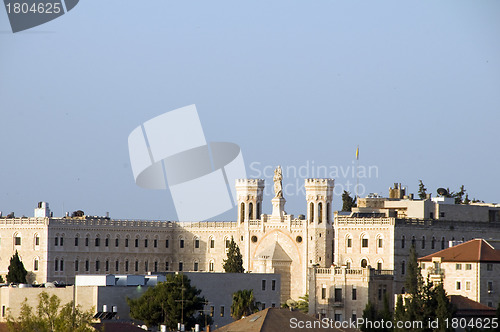 Image of rooftop  Jerusalem Palestine Israel architecture with mosque tem