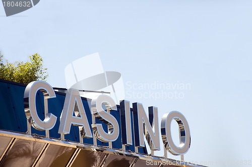 Image of sign for gambling casino Cannes France French Riviera