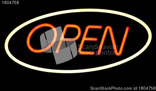 Image of open  neon sign
