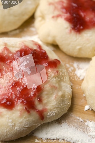 Image of Sweet doughnuts with rose marmelade