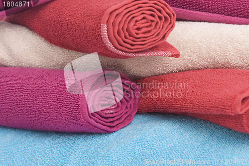 Image of stacked of colorful towels