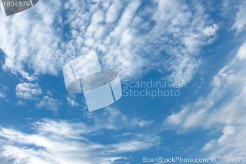 Image of Various clouds in blue sky