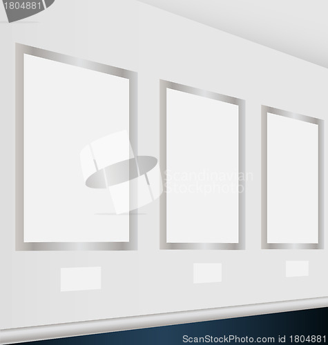 Image of Virtual art gallery with empty frames